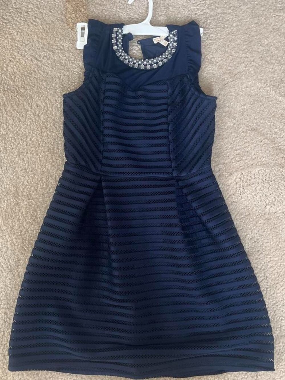 Monteau Couture Girls' Navy and Blue Dress